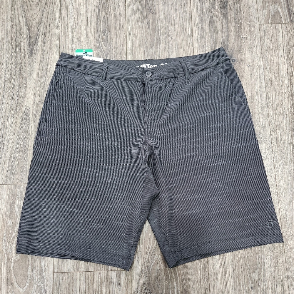 NWT Hang Ten Lightweight Black Printed 11" Shorts Size 38